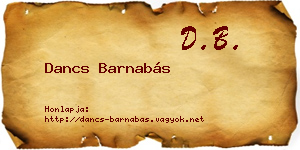 Dancs Barnabás névjegykártya